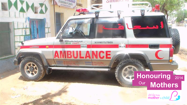 Photo: An ambulance funded by generous donors of Muslim Charity UK. The ambulance, in Northern Somalia, provides life-saving and critical services to rural communities by ensuring that – when time matters – patients and pregnant mothers are transported swiftly to health facilities.